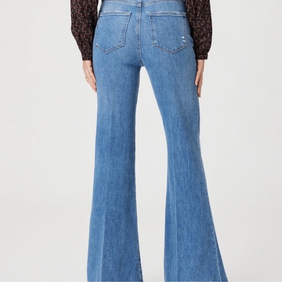 PAIGE Charlie Gabriella Distressed Flare Jeans Sz 26 Medium Wash Y2K Western - Picture 9 of 9